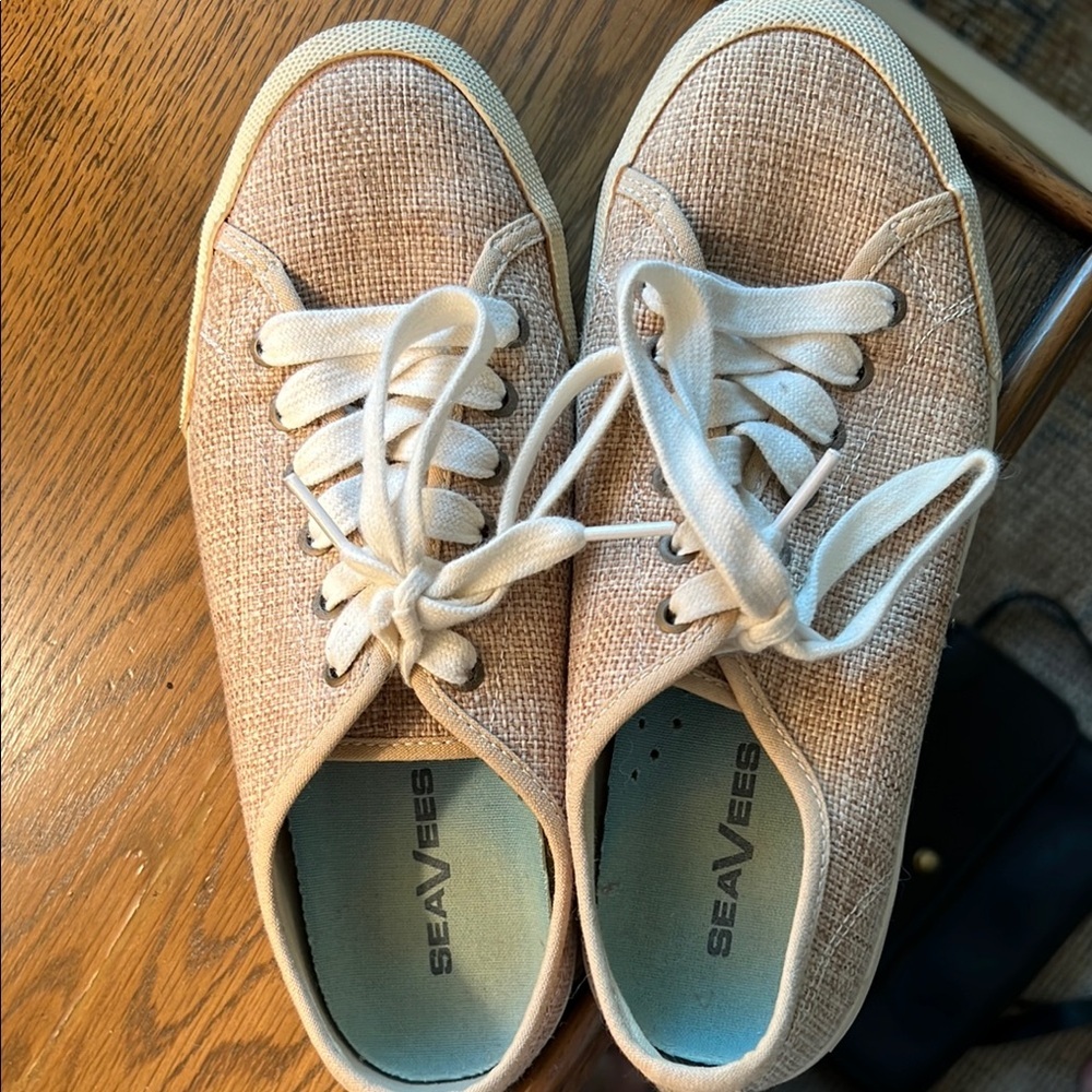 SeaVees Monterey Raffia Lace-Up Sneakers